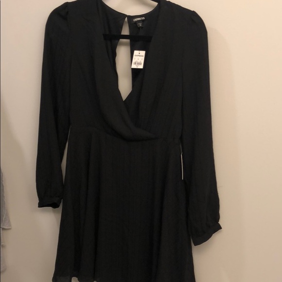 Brand new- Express long sleeved black dress - Picture 3 of 6